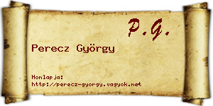 Perecz György névjegykártya