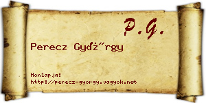 Perecz György névjegykártya